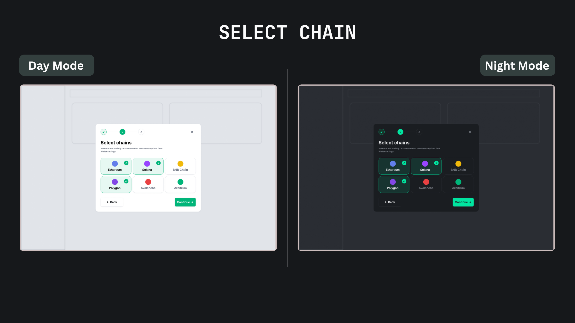 Select Chain, multi-chain selector